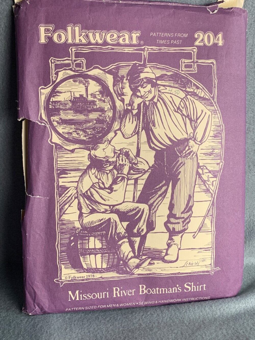 Folkwear 204 Missouri River Boatmans Shirt Pattern Sewing Handwork Size S M L XL